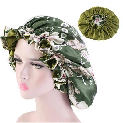 China Image wholesale new large satin lined hair accessory bonnet sleep hat african hair bonnet head wraps for women for sale