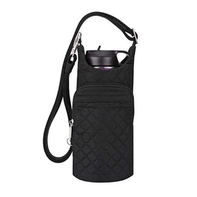 China Custom Printing Adjustable Insulated Water Bottle Carrier Bag Bottle Pouch Shoulder Straps Water Bottle Bags for sale