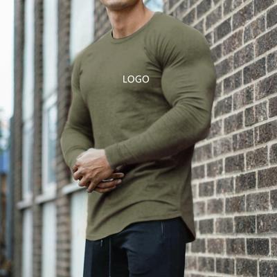 China Viable Muscle Fitted Mens Shirts Sport Wholesale Custom Pure Dry Bodybuilding Gym Long Sleeve Clothing Shark Wear Fitness Shirt for sale