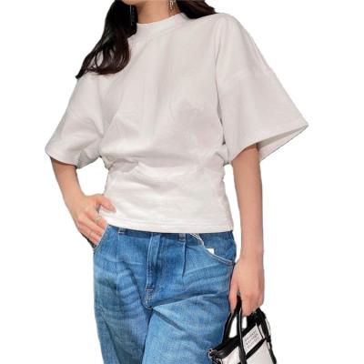 China New Fashion Summer Women Anti-Wrinkle Casual Cotton Round Neck Short Sleeve T-Shirt Tops for sale