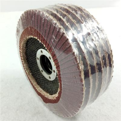 China Aluminum Oxide 4.5inch 115x22mm 72 Pages 40# Disc Fin Wheel Aluminum Abrasive Flap Wheels for Metal for sale