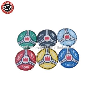 China High Quality Texas Customize Casino Clay Iron Poker Chip Baccarat Ceramic Table Game 44mm High Quality Roulette Wheels for sale