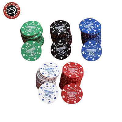 China 11.5g ABS Poker Chips Print Logo Roulette Poker Chips Casino Baccarat Texas Customize Acrylic Gaming Products for sale