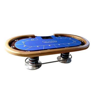 China Luxury MDF+Wood+PU Customization 10 Person Texas Hold'em Table For Casino Poker for sale