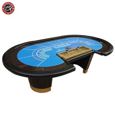 China high quality 14 player luxury casino baccarat table Professnional Roulette Wheels LED Electronic Poker Customize 400*150*78cm for sale