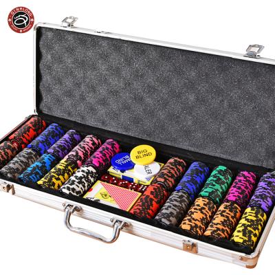 China 300pc Chip Box Deluxe Aluminum Chips Game Casino Baccarat Texes Customize Blackjack Deluxe Table Wheels Acrylic Roulette Clay for sale