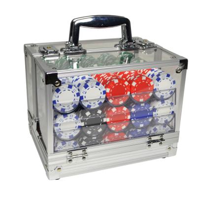 China Acrylic Can Stand 600 Chips Texas Double Open Transparent Acrylic Chip Box Without Shelf for sale