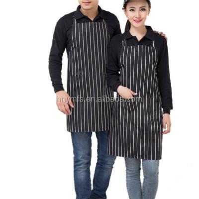 China Protective Apparel Factory Custom Yarn Dyed Stripe And Band Dying Bib Cooking Chefs Apron for sale