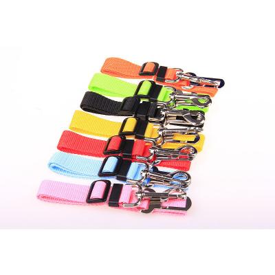 China Adjustable Nylon Dog Stocked Cat Car Seat Belt Safety Fabric Dog Leads Dog Cat Safety Seat Belt Strap Vehicle Seat Belt Harness for sale