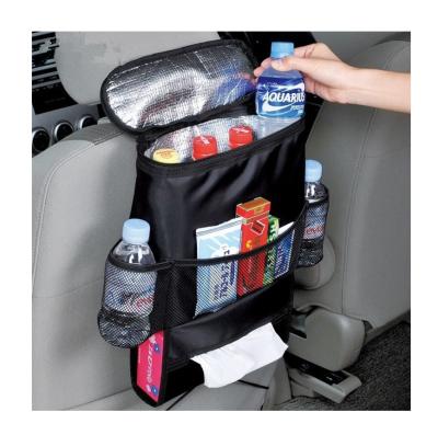 China Wholesale Waterproof Drinks Holder Cooler Multi-pocket Travel Storage Bag Auto Insulated Car Back Seat Organizer for sale