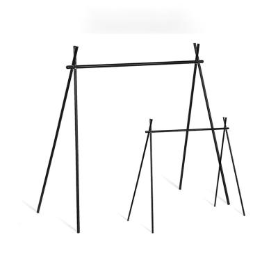 China Outdoor Camping Increasing Picnic Outdoor Tripod Folding Pocket Hanger Shelf Moving Hanging Rack with Movable Hooks Storage Camping Tripod for sale