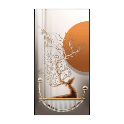 China New Arrival Modern Products Delight Vertical Aisle Aisle End Backdrop Wall Hanging Crystal Porcelain Decorative Paintings for sale