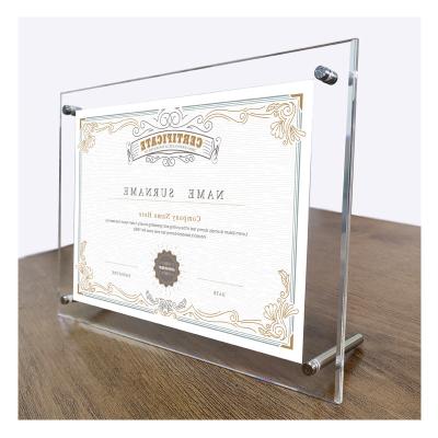 China WithFactory Assembly Easy Different Sizes A5 Sizes Visualizer Standoff Acrylic Picture Frame for sale