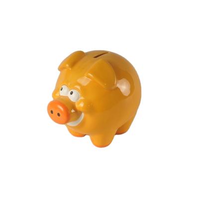 China High Quality Custom Ceramic Pig Shape Coin Bank Painting Piggy Bank for sale