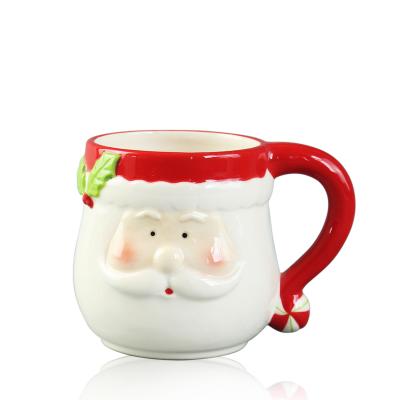 China Winter Viable Ceramic Christmas Dolomite 3d Santa Claus Snowman Christmas Coffee Mug Promotional Mugs for sale