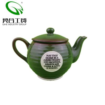 China Sustainable Chinese Design Stoneware Teapot Set Vintage Ceramic Flower Porcelain 19 Ounce Ceramic Coffee Teapot for sale