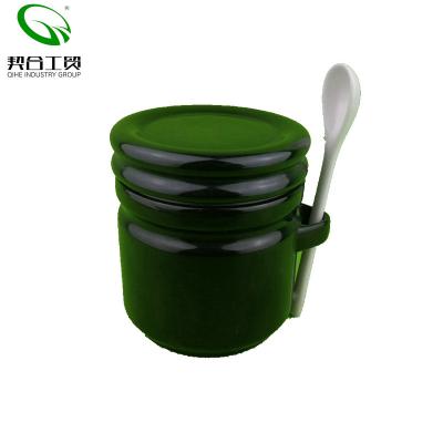 China Sustainable Kitchen Canisters Ceramic Food Storage Jar With Storage Lid Countertop for sale