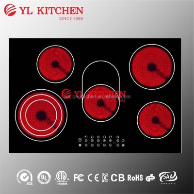 China 8500W 5 Multifunctional Ceramic/Triple Glass Burners and Oval Zones Ceramic Cooker for sale