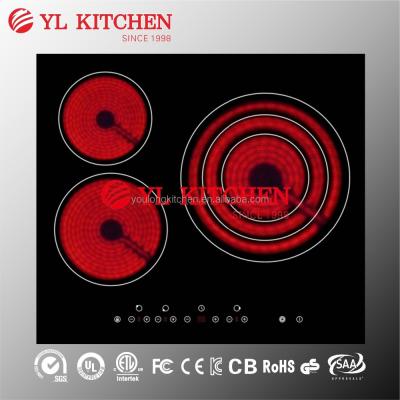 China GS SAA CE Ceramic / Glass Electric Infrared Cooker CB Ceramic / Glass Three Zones for sale