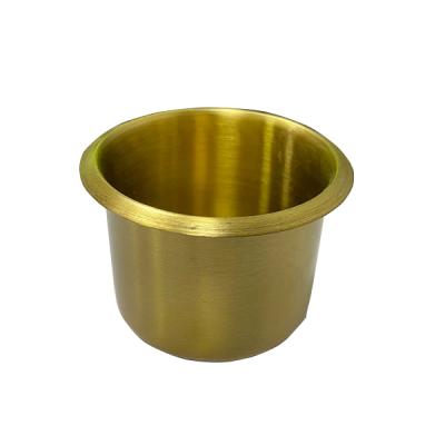 China Modern Furniture Stainless Steel Color Brush Casino Table Material Brass Cupholder for sale