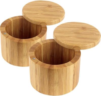 China Round Rack Cabinet Shelf Organizer Bamboo Rotating Round Kitchen Accessories Salt Spice Rack for sale