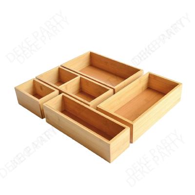 China Viable Stackable Compatible Storage Organizer Holders Bamboo Drawer Ziplock Organizer Set Accessories for sale