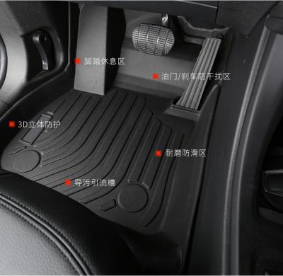 China Fancy Floor Mat Car Liner Darkness Hot Sale Durable Easy Cleaning Black Auto Floor Mat OEM Sets Interior Pcs Color Stripe for sale