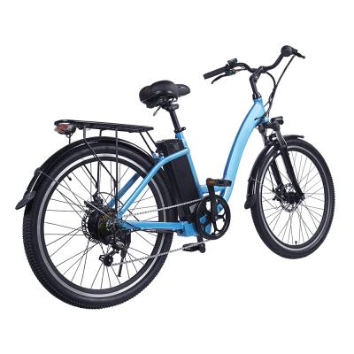 China New Rise Aluminum Alloy Bicicleta Electrica Electric Bicycle Elektrofahrrad City Bike Electric Bicycle Women 26 Inch Hybrid Bike for sale