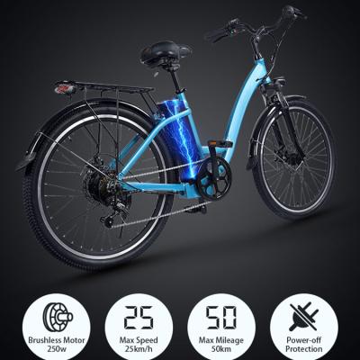 China Aluminum Alloy USA Store Cheapest Full Suspension Long Range 350w 36v 26inch Electric City Bike Ebike E Bikes for sale