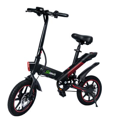 China Aluminum Alloy 14 Inch 2021 Most Popular E-Bike 36V 7.5Ah 350W E Fat Bike Folding Fat Tire Electric Bicycle for sale