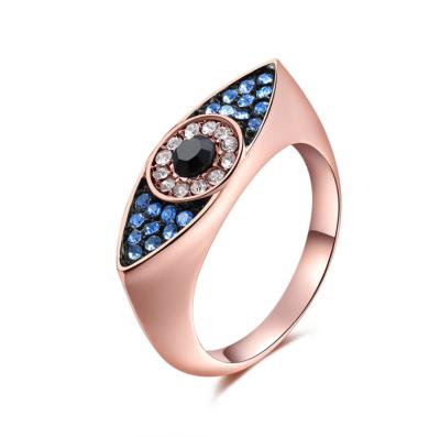 China Latest Onier Fashion Jewelry Silver Gold Filled Ring Cubic Evil Eyes Colorful Austria Cyrstal Finger Gays Ring for sale