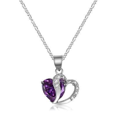 China Silver Women's Fashion Heart Shape Pendant Jewelry Gift Glowing Promotional Necklace for sale