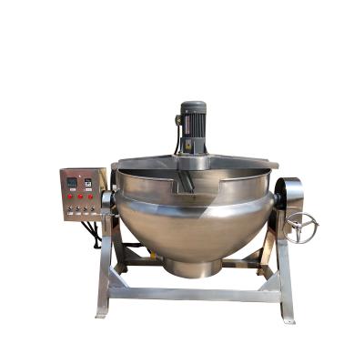 China Large Automatic Steamer Vegetable Processing Plant Steamer Jacketed Kettle With Heater 120 Gallon Steamer Jacketed Kettle for sale