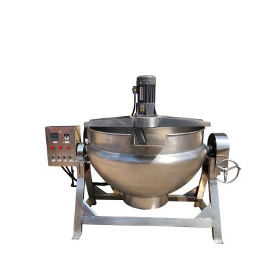 China Vegetable processing plant 50 liters double kettle jacketed stainless steel jacketed water cooker jam apple kettle for sale