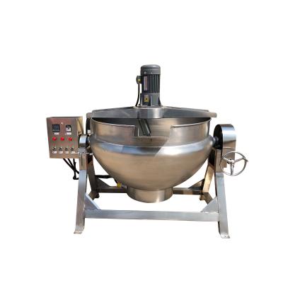 China Vegetable Processing Plant Peanut Planet Self Stirring Jacket Kettle Cooking Coated Kettle Pot With Stirrer Kettle Coated Triple Motion High Shear for sale