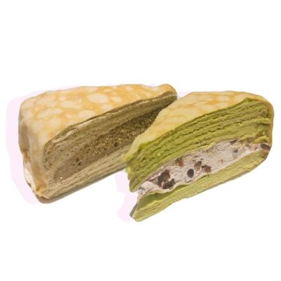 China Normal wholesale price touched 8 inch Red Bean and Matcha and Oolong Mille Crepe Cake tea for sale