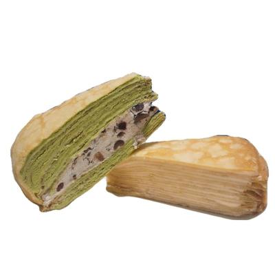 China Normal wholesale price touched 8 inch classic French strawberry and red bean - Matcha Mille Crepe Cake for sale