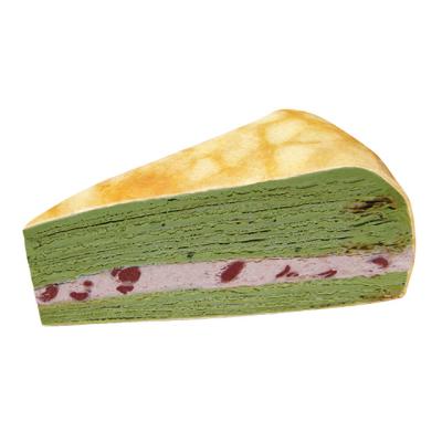 China Normal Hot Sale Touched 8 Inch Red Bean and Matcha Mille Crepe Cake Handmade for sale