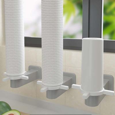 China Wall Mounted Rack Kitchen Toilet Paper Accessories Bathroom Rolling Paper Towel Dish Rack Plastic Stocked for sale