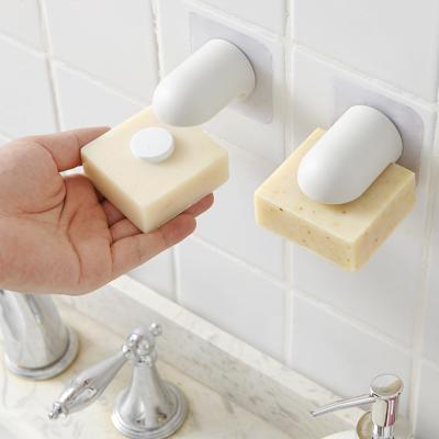 China New Bathroom Shower Strong Durable Wall Mounted Magnetic Soap Dish Holder ABS Plastic Magnetic Soap Holder With Magnet Sucker for sale