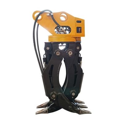 China Truss Wood Grapple Excavator Hydraulic Rotating Grapple For Logs Wood Stone for sale