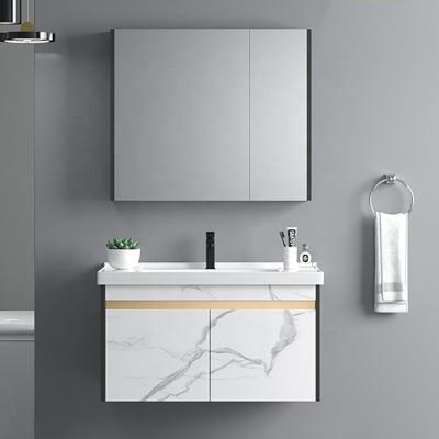 China Modern Modern Bathroom Vanities Set Waterproof Luxury Bathroom Vanity Cabinet Wood Sink Cabinet Mirror for sale