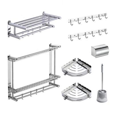 China Wholesale Modern Bathroom Accessories Stainless Steel Bath Hardware Sets Bathroom Sets Cheap Bathroom Shelves for sale