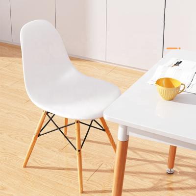 China Nordic Wooden Legs Plastic Chair Dining Chairs Leather Dining Chairs DC125 for sale