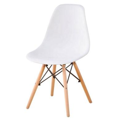 China Nordic Wholesales Wooden Legs Plastic Chair Dining Chairs Leather Upholster Dining Chairs DC125 for sale