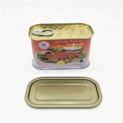 China 200g food rectangular metal tin cans for luncheon meat food packaging for sale