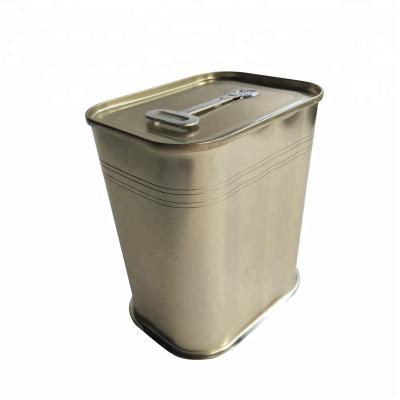 China Top Welded On Lid Food Grade Key Welded Pyramidal Empty Tin Cans For Canning Corned Beef 340g for sale