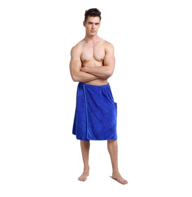 China Custom Men Logo Microfiber Velor Towel Bath Shower Wrap Tablets for sale