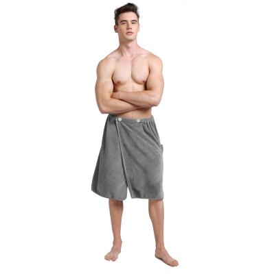 China QUICK DRY Personalized Shower Spa Body Wrap Around Shower Bath Towel Microfiber Men's Spa Wrap for sale