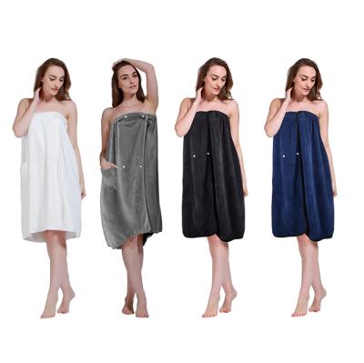 China QUICK DRY Women Wearable Bath Towel Robe, Super Absorbent Wrap Soft Skirt Towels Home Textile for sale